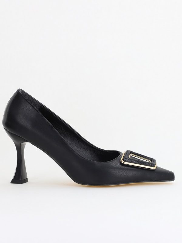 Pantofi Damă Stiletto Negru Mat din Piele Ecologică (BS0202AY2411200) 122