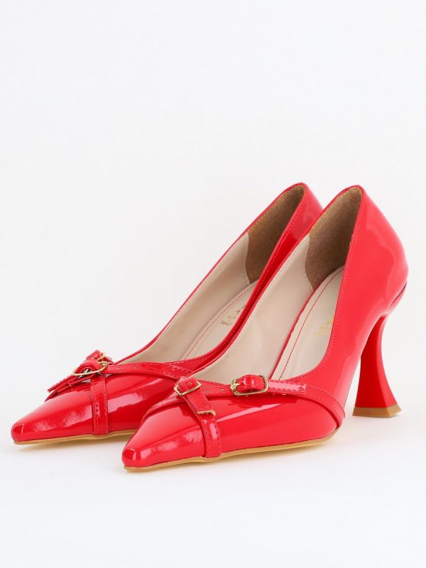 Pantofi Damă Stiletto Roșu Lac din Piele Ecologică BS0200AY2411189 119
