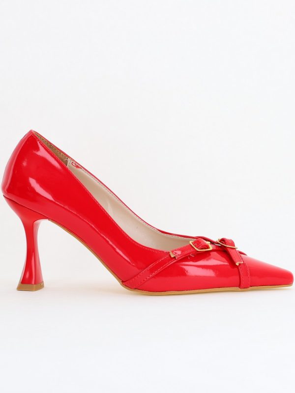 Pantofi Damă Stiletto Roșu Lac din Piele Ecologică BS0200AY2411189 120
