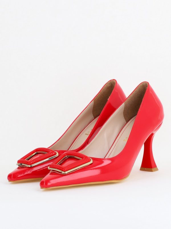 Pantofi Damă Stiletto Roșu Lac din Piele Ecologică (BS0202AY2411205) 120