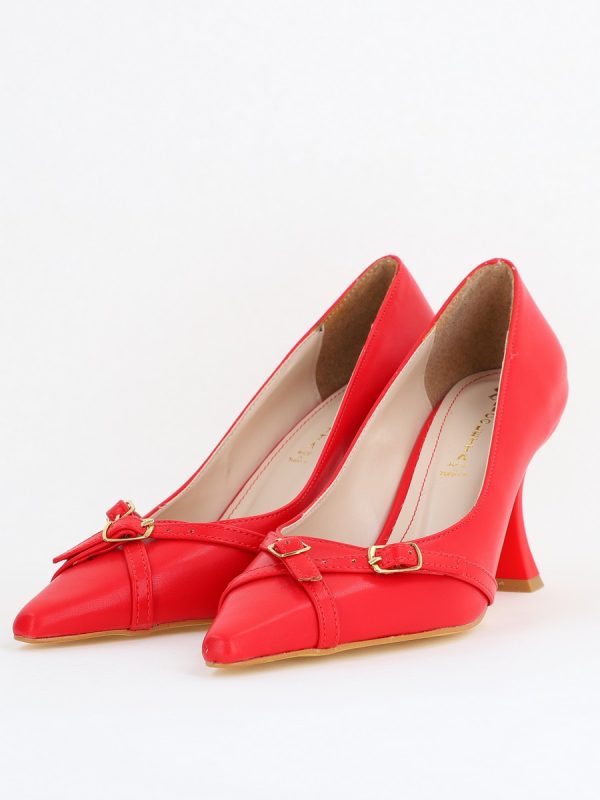 Pantofi Damă Stiletto Roșu Mat din Piele Ecologică BS0200AY2411181 120