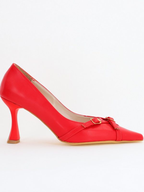 Pantofi Damă Stiletto Roșu Mat din Piele Ecologică BS0200AY2411181 122