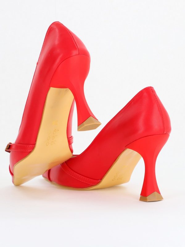 Pantofi Damă Stiletto Roșu Mat din Piele Ecologică BS0200AY2411181 126