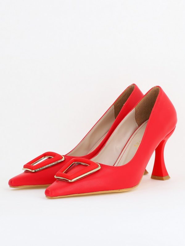Pantofi Damă Stiletto Roșu Mat din Piele Ecologică (BS0202AY2411196) 120