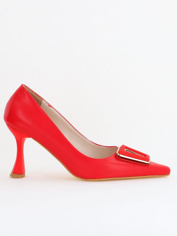 Pantofi Damă Stiletto Roșu Mat din Piele Ecologică (BS0202AY2411196) 122