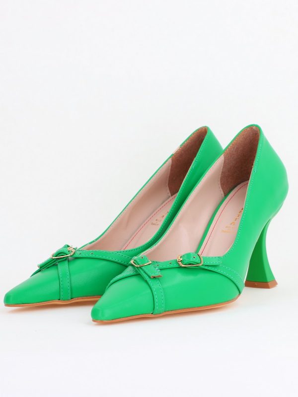 Pantofi Damă Stiletto Verde Mat din Piele Ecologică BS0200AY2411186 120