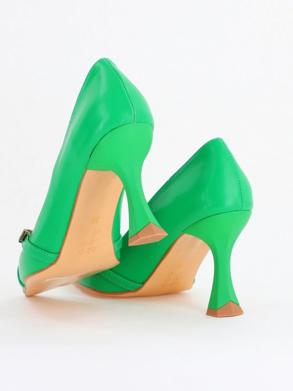 Pantofi Damă Stiletto Verde Mat din Piele Ecologică BS0200AY2411186 126