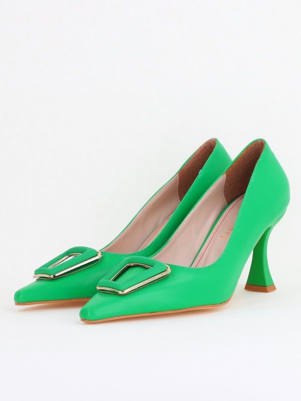 Pantofi Damă Stiletto Verde Mat din Piele Ecologică (BS0202AY2411202) 120