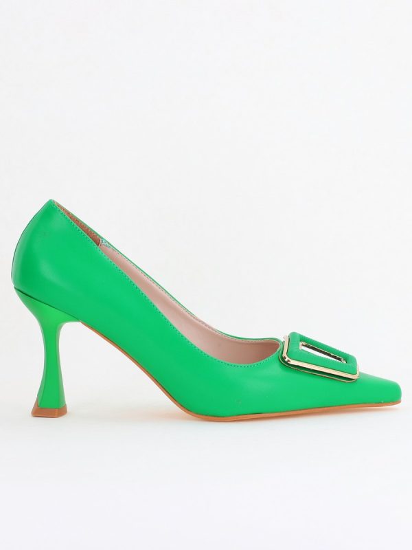 Pantofi Damă Stiletto Verde Mat din Piele Ecologică (BS0202AY2411202) 122