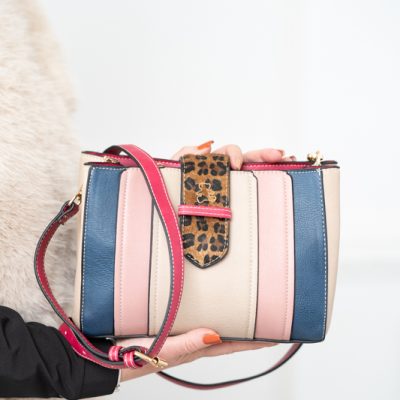 Geanta de umar casual femei din piele eco roz cu doua compartimente Lulu Castagnette BSLLPO2208084