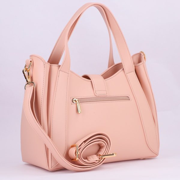 Geantă Damă Casual Roz din Piele Ecologica cu Două Compartimente David Jones CM7448 121