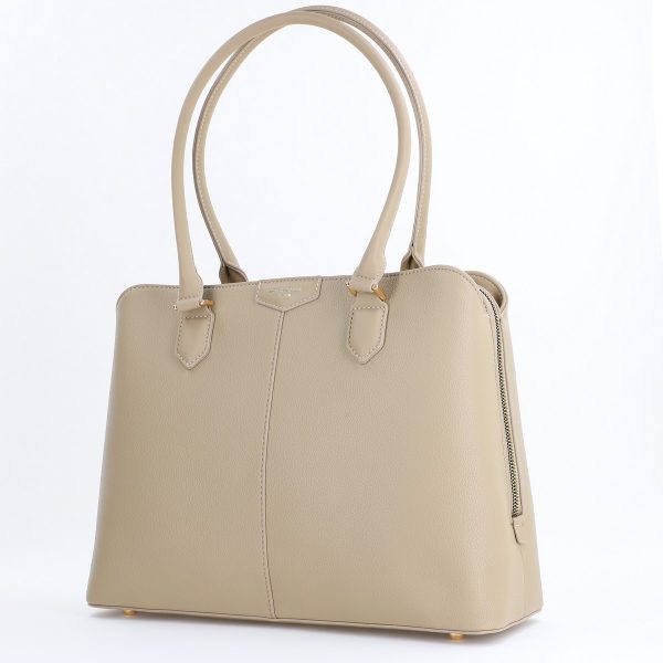 Geantă damă office Taupe din piele ecologica David Jones CM7466 120