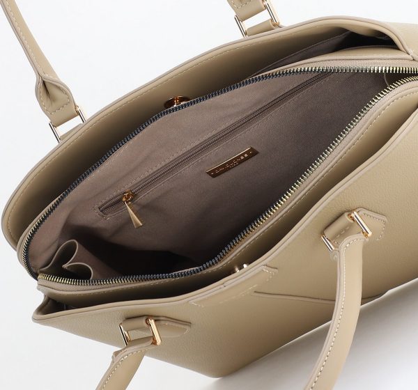 Geantă damă office Taupe din piele ecologica David Jones CM7466 119