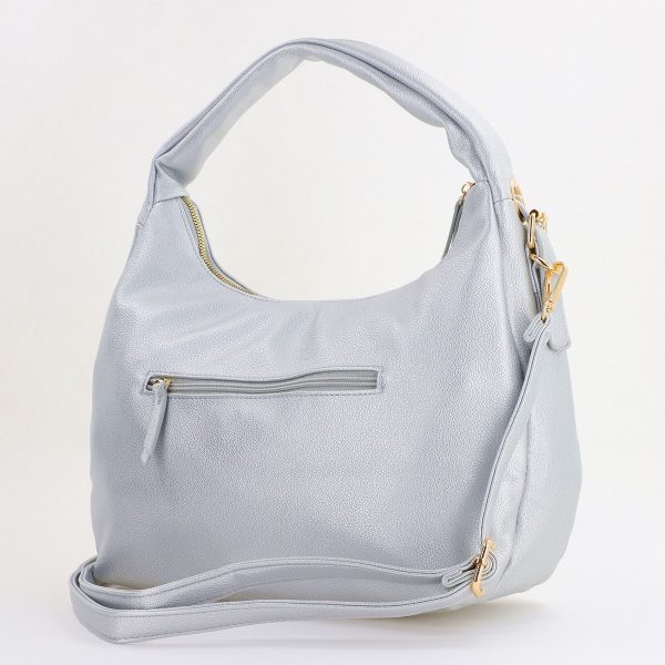 Geantă Damă Shopper Argintie din Piele Ecologica David Jones CM7455 121
