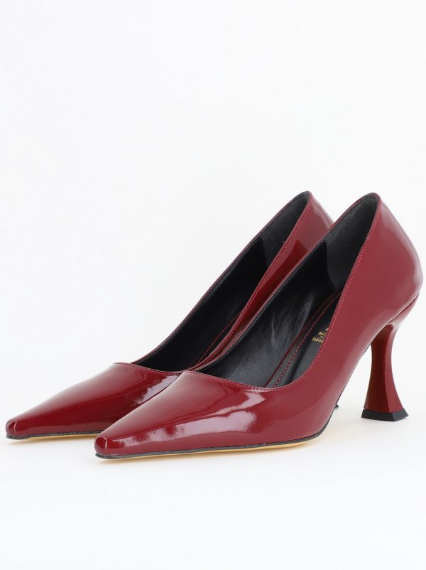 Pantofi Damă Stiletto Bordo Lac din Piele Ecologica (BS0203AY2411142) 119