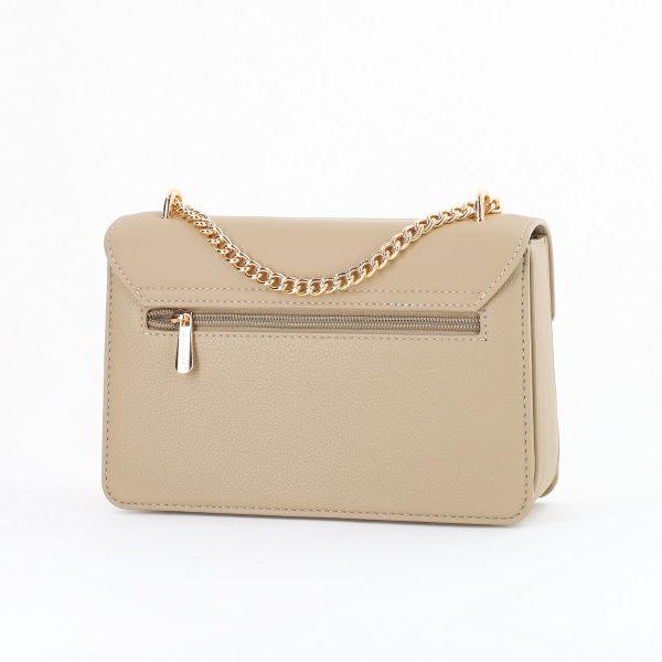 Poșeta Damă Casual Taupe din Piele Ecologică cu bretea din lanț David Jones CM7405 121