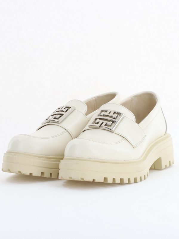 Pantofi casual damă din piele naturală, Bej Leofex BS024LE2501004 125