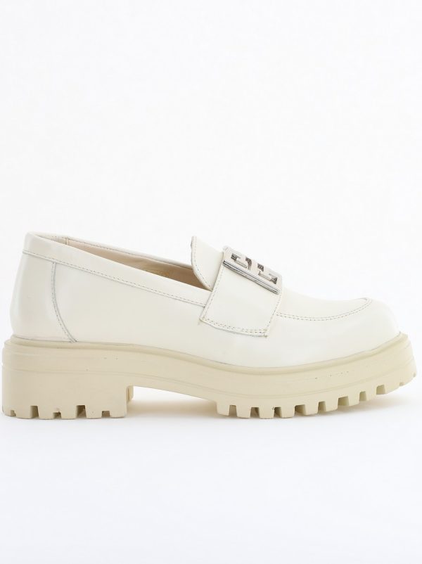 Pantofi casual damă din piele naturală, Bej Leofex BS024LE2501004 122