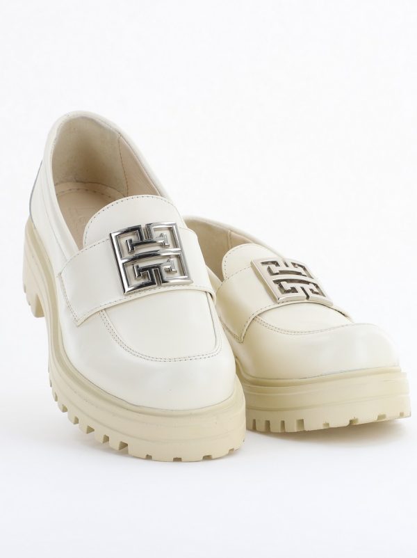 Pantofi casual damă din piele naturală, Bej Leofex BS024LE2501004 119