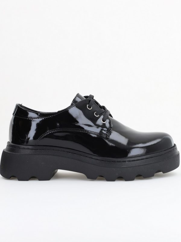 Pantofi Casual Damă Negru Lac din Piele Naturală Leofex - 346-2 121