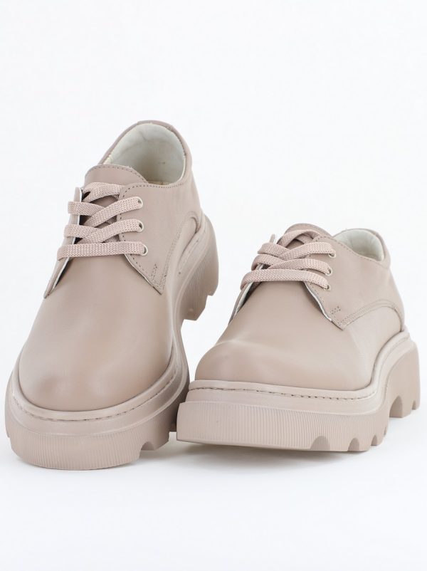 Pantofi Casual Damă Taupe din Piele Naturală Leofex - 346-2 119
