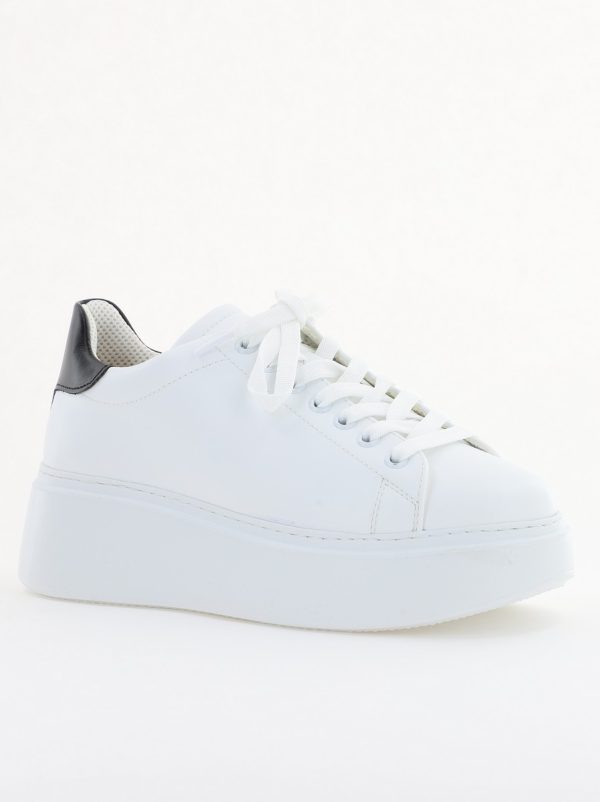 Incaltaminte Dama - Sneakers damă din piele naturală, Alb cu Negru Box Leofex BS314LE2501001