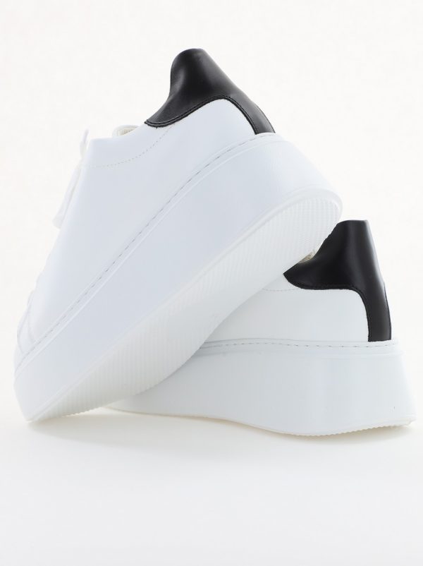 Sneakers damă din piele naturală, Alb cu Negru Box Leofex BS314LE2501001 121