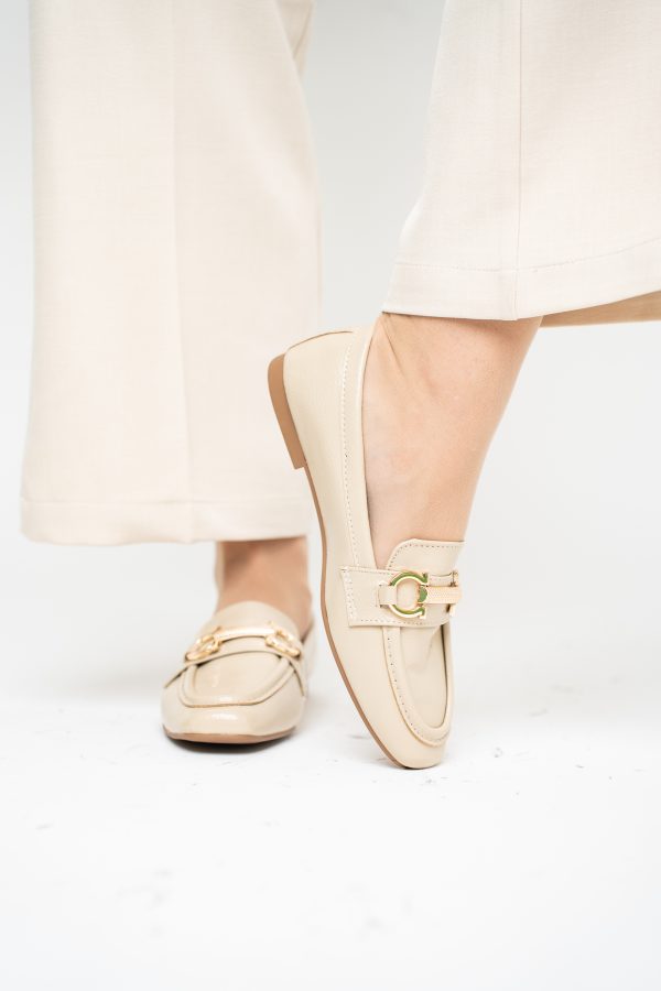 Balerini Damă Eleganti din Piele Ecologica Bej Lucios-BS2072BA2503210 125