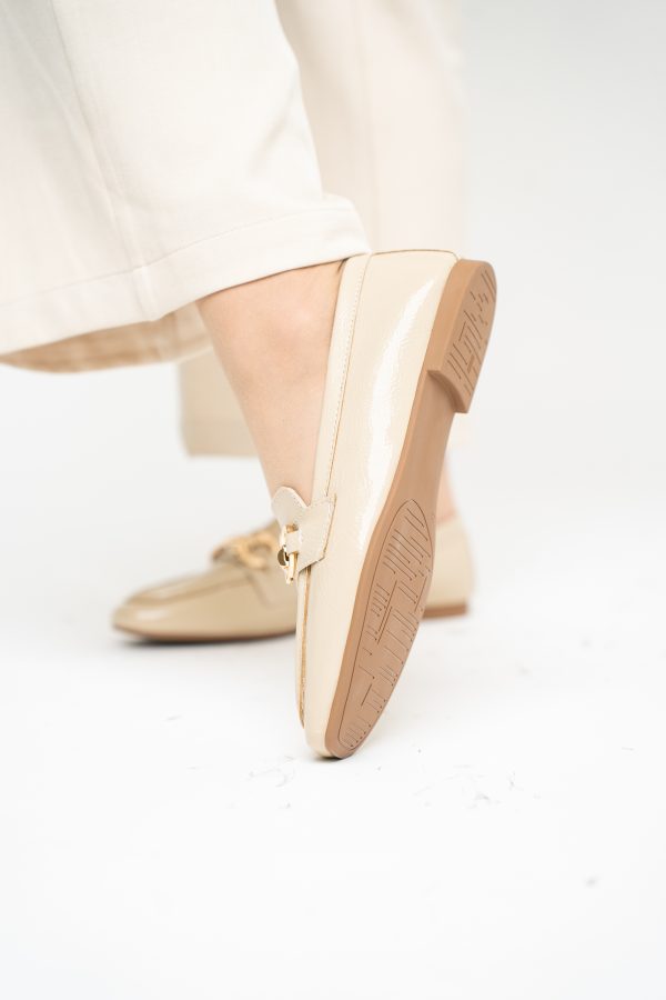 Balerini Damă Eleganti din Piele Ecologica Bej Lucios-BS2072BA2503210 127