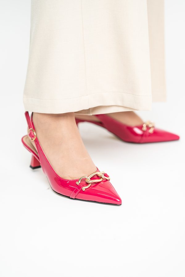 Pantofi damă cu toc subțire Fuchsia din piele ecologică Nicoletta BS20131AY2503259 121