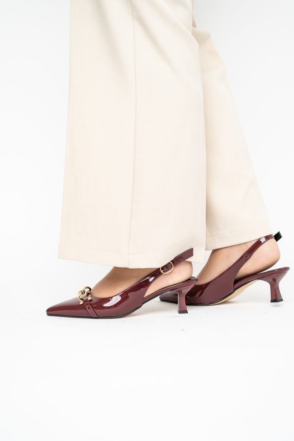 Pantofi damă cu toc subțire Bordo din piele ecologică Nicoletta BS20131AY2503260 123