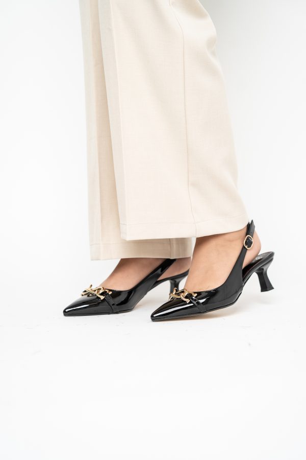 Pantofi damă cu toc subțire Negru din piele ecologică Nicoletta BS20131AY2503262 119