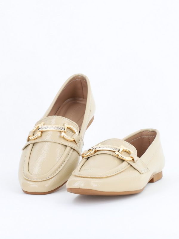 Balerini Damă Eleganti din Piele Ecologica Bej Lucios-BS2072BA2503210 122