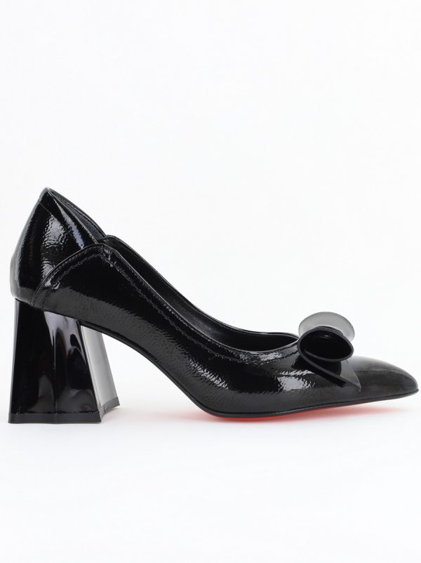 pantofi dama cu toc gros negru din piele ecologica nicoletta bs2010d2503224 3