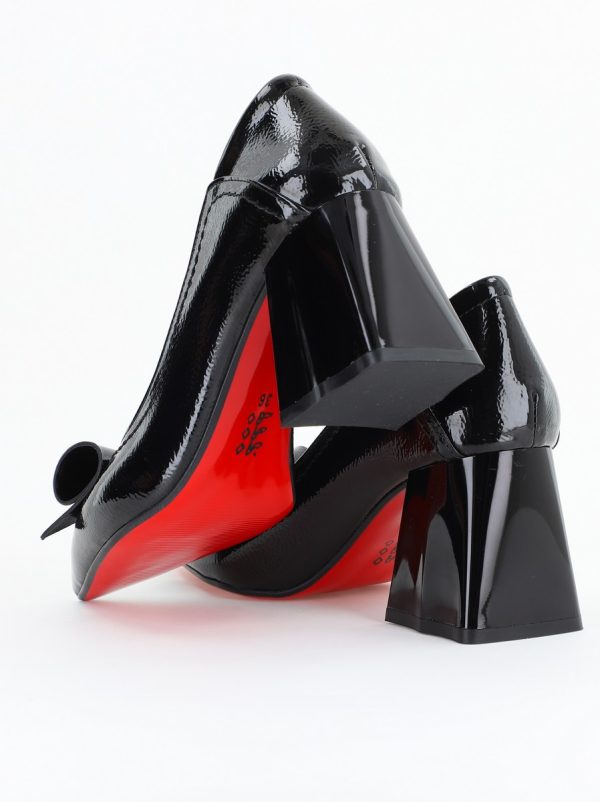 pantofi dama cu toc gros negru din piele ecologica nicoletta bs2010d2503224 5