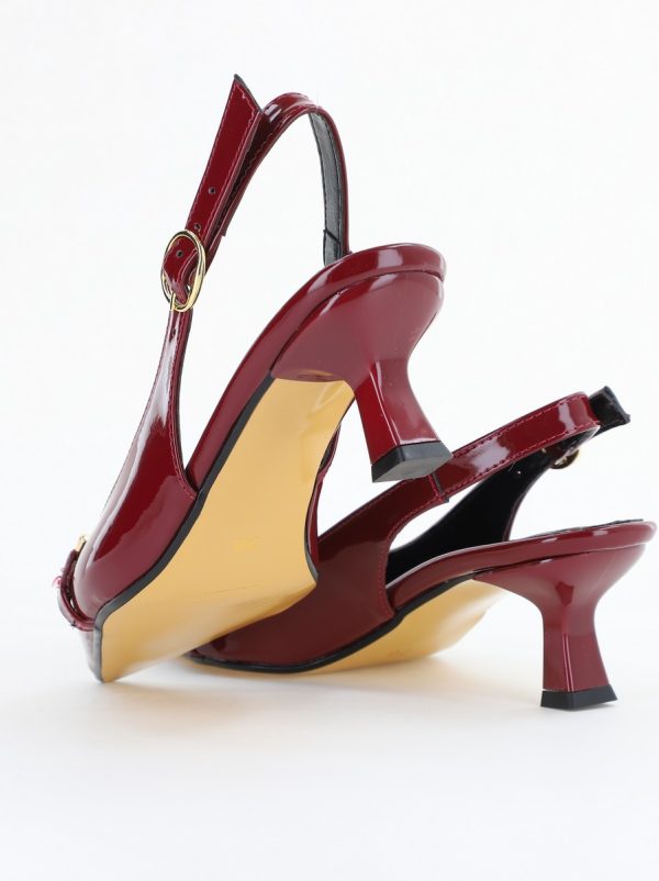 Pantofi damă cu toc subțire Bordo din piele ecologică Nicoletta BS20131AY2503260 124