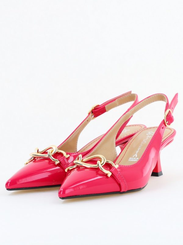 Pantofi damă cu toc subțire Fuchsia din piele ecologică Nicoletta BS20131AY2503259 120
