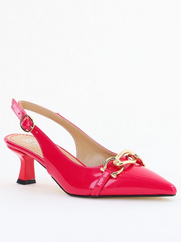 Incaltaminte Dama - Pantofi damă cu toc subțire Fuchsia din piele ecologică Nicoletta BS20131AY2503259