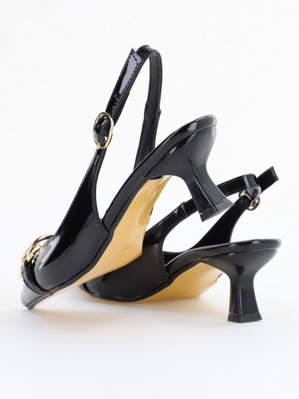 Pantofi damă cu toc subțire Negru din piele ecologică Nicoletta BS20131AY2503262 124
