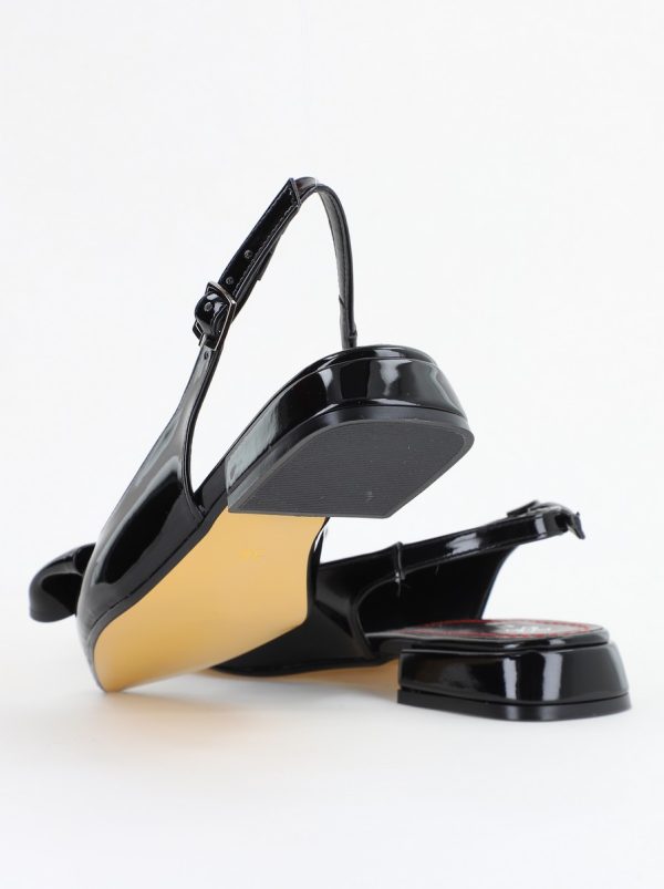 Balerini eleganți din piele ecologică cu toc jos și fundiță decorativă (BS110AY2504309) 120
