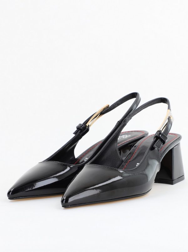 pantofi dama cu toc eleganti decupati culoare negru lac cu fundita din piele ecologica bs313200ay2504281 1