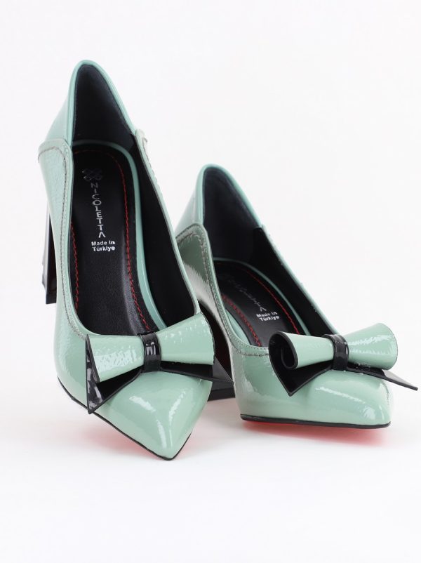 pantofi dama cu toc gros verde menta lac din piele ecologica nicoletta bs2010d2504273 3