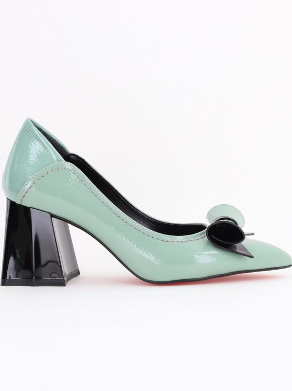 pantofi dama cu toc gros verde menta lac din piele ecologica nicoletta bs2010d2504273 4