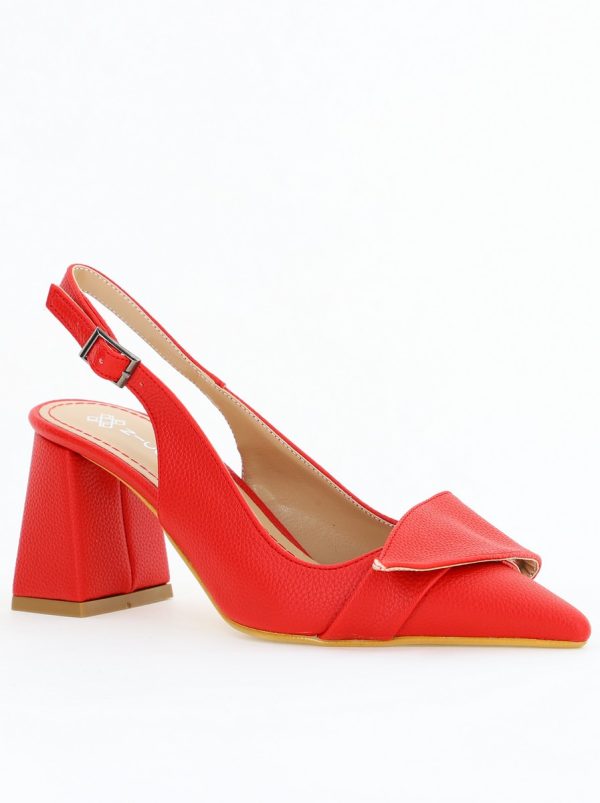 pantofi dama eleganti rosi din piele ecologica cu toc gros si varf ascutit bs330ay2504318 3