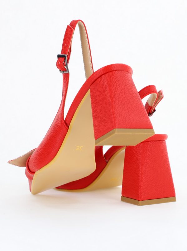 pantofi dama eleganti rosi din piele ecologica cu toc gros si varf ascutit bs330ay2504318 4