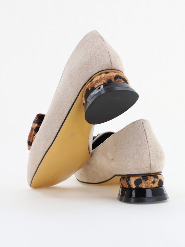 Pantofi eleganți Bej cu detali strălucitoare și fundă sofisticată (BS140BA2504302) 120