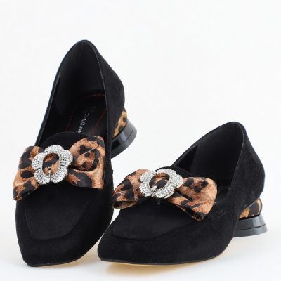 Pantofi eleganți Negri cu detali strălucitoare și fundă sofisticată (BS140BA2504304)