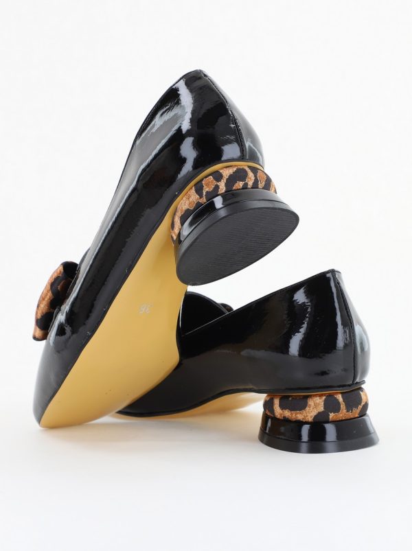 Pantofi eleganți Negri lac cu detali strălucitoare și fundă sofisticată (BS140BA2504305) 121